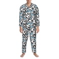 thumbnail image 3 of Uemuo Football Soccer Ball Pattern 2-Piece Loungewear Set - Men’s Soft Sleepwear, Cozy Winter PJs, Comfy Sleep Set-Large, 3 of 7