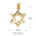thumbnail image 3 of 14K Yellow Gold Star of David Charm Pendant with 1.1mm Wheat Chain Necklace - 20", 3 of 4