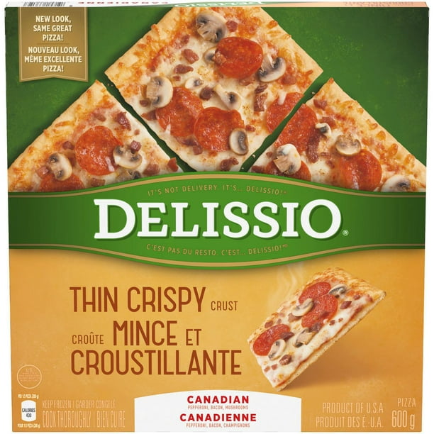 Pizza DELISSIO® Croûte mince et croustillante Canadienne 600 g