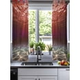 thumbnail image 2 of Red Ocean Waves Sheer Curtains 54 Inch Length 2 Panels Set for Living Room/Bedroom, Summer Beach Coastal Abstract Kitchen Curtains Grommet Semi-Sheer Curtains Drapes Voile Window Treatments 42"x54"x2, 2 of 7