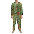 thumbnail image 3 of Hirioo Botanical Garden With Cats for Men's Pajama Sets 2 Piece Pjs Men's Long-Sleeved Pajama Set Button Down Sleepwear,S-XXL-Large, 3 of 7