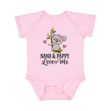 Inktastic Nana and Pappy Grandchild Koala Girls Baby Bodysuit