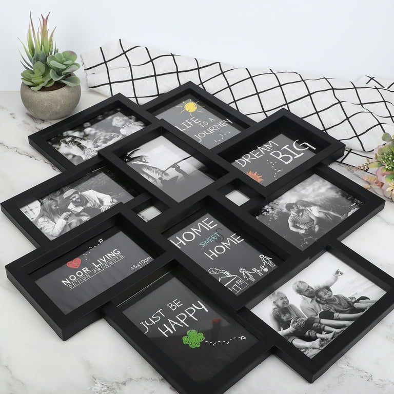 Giftgarden 10-Pack Black Picture Frame Collage, Various Sizes Photo Frames,  Two 8x10, Four 4x6, Four 5x7, Galley Frames for Wall and Tabletop 