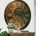thumbnail image 2 of THE GEARS CLOCK Wall Clock with Real Moving Gears LU-LI_ 40 in Round DARK-BROWN, 2 of 11
