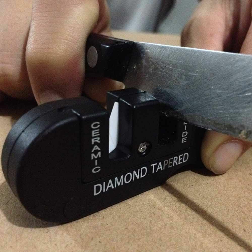 Outdoor Pocket EDC Folded Cutter Sharpener Ceramic Carbide Diamond Tapered Good