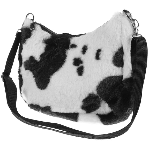 Tineasur Plush Woman Purse Assorted Color Cow Print for Organizing Essentials