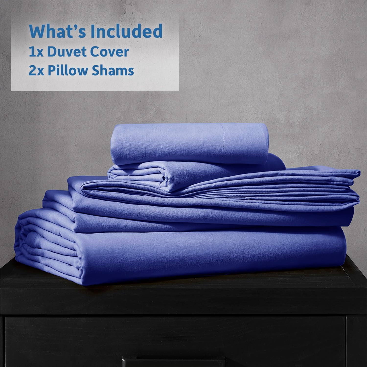 LammaLoe Duvet Cover Queen Size, Soft Prewashed 3-Piece Duvet Cover Bedding Set with Pillow Shams, Royal Blue