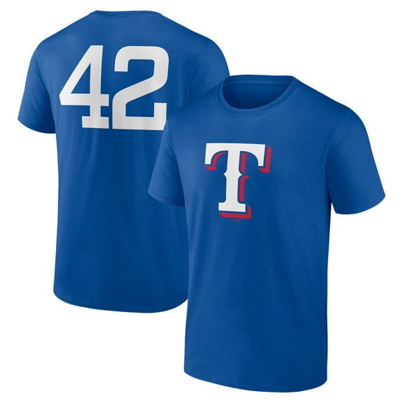 Men's Royal Texas Rangers Jackie Robinson Day Name & Number T-Shirt