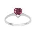 thumbnail image 1 of 925 Sterling Silver 5 MM Heart Shape Red CZ Solitaire Women Ring, 1 of 2