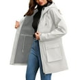 thumbnail image 2 of Breezora Women's Waterproof Softshell Jacket Hooded Windbreaker Raincoat Outdoor Hiking Trench Coat XXXL Size White, 2 of 8