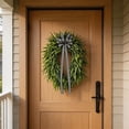 thumbnail image 6 of PSVFUJZ Artificial Fern Leaf Style Flower Garland Wreath for Front Door, Faux Spring Summer Wreath for Front Door Farmhouse Wedding Green Year Round Indoor Outdoor Decoration(13.7in-17.7in), 6 of 6