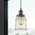 thumbnail image 5 of 201C-BK-G184 Innovations Lighting Canton - 1 Light Cord Hung Mini Pendant In Industrial Style-10 Inches Tall and 6 Inches Wide-Matte Black, 5 of 7