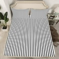thumbnail image 2 of jejeloiu Vintage Geometric Striped Bed Sheets,Modern Abstract Art King Sheets,White Black Sheet Set For Men Women,Luxury Bedroom Decor,4-Piece, 2 of 7