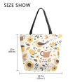 thumbnail image 5 of FORMRS Womens Canvas Tote Bag with Zipper Inner Pocket Shoulder Handbag, Beige Birds Floral, 5 of 7