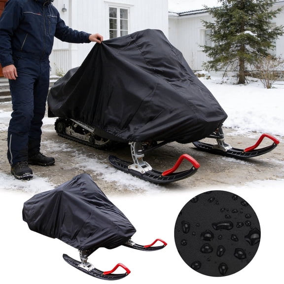 General Waterproof Snowmobile Cover, Standard Outdoor Protection for Snowmobiles for All Season Windproof AntiScratch Nylon Fabric, Multiple Sizes, 30x51in