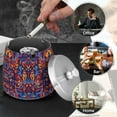 thumbnail image 4 of Yayeee Ashtray with Lid for Cigarette Smokeless Stainless Steel Home Ash Holder, Red Geometric Eagle, 4 of 7