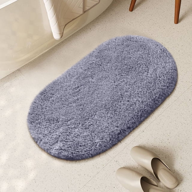 Alfombra de baño ovalada de microfibra 23.62x35.43in - Alfombra de piso absorbente, antideslizante, de secado rápido para baño, cocina, entrada - Alfombra resistente al moho y lavable a máquina para
