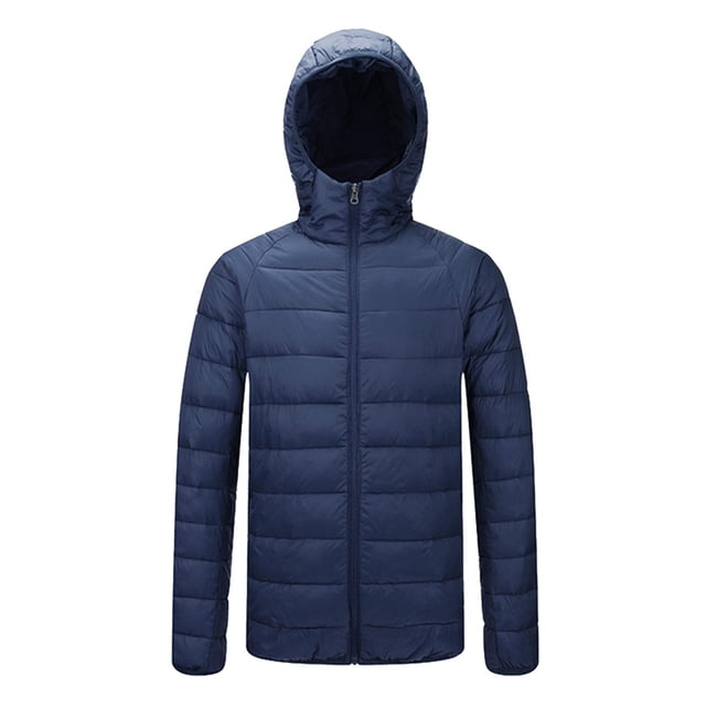 Chaqueta De Plumón De Pato Ultraligera De Invierno Para Hombre Abrigo Acolchado Azul Oscuro M Sunnimix Chaqueta de plumón con capucha ligera