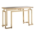 thumbnail image 1 of Bowery Hill Table Console Contemporaine à Dessus en Verre, Or, 1 of 5