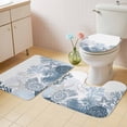 thumbnail image 4 of Summer Marine Life Bathroom Rugs Set Ocean Coral Blue Coastal Starfish Conch Non Slip Absorbent Soft Bath Mats 3 Piece Set with Bathroom Rug, U-Shaped Floor Mat, Toilet Seat Cover Large Size, 4 of 9