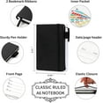 thumbnail image 2 of 15 Pack Pocket Small Notebooks Bulk, Mini Cute Notepads Hardcover College Ruled Lined Journals with Pen Holder for School Business, with 15 Black Pens, 3.5”x 5.5”, A6, Black Navy Dark Green, 2 of 13