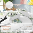 thumbnail image 4 of Letter M Twin Size Comforter Set, Alphabet Green Eucalyptus Leaves Plant Simple Bedding for All Seasons, 4 Pcs Bed Set, 1 Quiltcover (68"x86") ,1Sheet(67"x116"), 2Pillowcases (30"x20"), 4 of 9