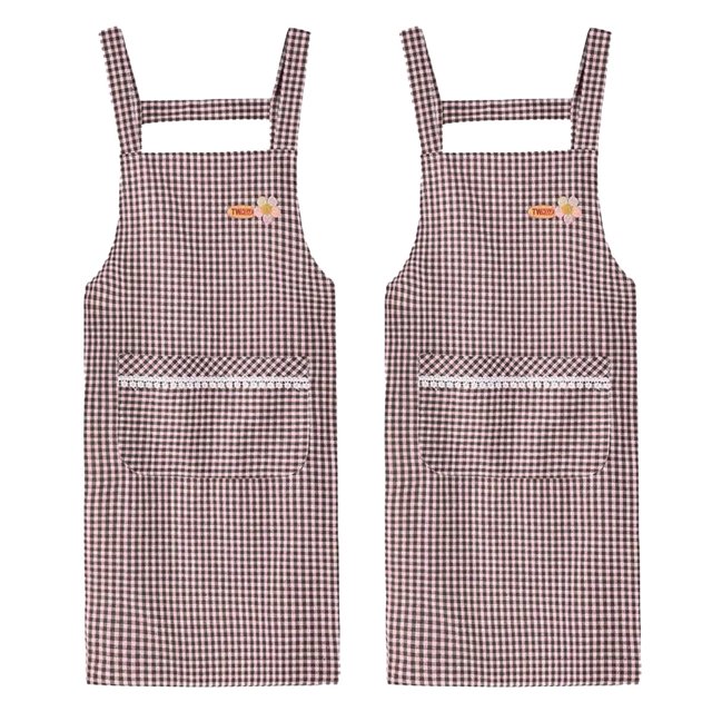 2 piezas de delantal de algodón de nuevo estilo, ropa de trabajo de cintura sin mangas para cocinar transpirable y resistente al desgaste para adultos en la cocina del hogar