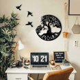 thumbnail image 5 of Arte de pared de metal Árbol de la vida con pájaros Black Deco - 28 CM/11,02 pulgadas Arte de pared del árbol de la vida Arte de pared de metal moderno Letrero familiar Árbol de metal Decoración del h, 5 of 5