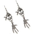 thumbnail image 4 of Pendientes de mujer Yinane de aleación de plata antigua, 4 of 5