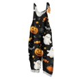 thumbnail image 4 of Women’s Halloween Pumpkin Print Jumpsuits, Loose‑Fit Lightweight Casual Overalls Rompers, 4 of 4