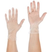 Dura-Touch 34-725 PVC Glove, Chemical Resistant, Powder Free, Rolled Beaded Cuff, 9" Length, 3 mils Thick, Medium (Pack of 100) By Ansell