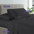 thumbnail image 7 of Js sanders Family King 120x80 4pc Sheet Set 100% Egyptian Cotton 800 Thread Count Breathable & Soft Cooling Hotel Sheets Machine Washable and Fits up to 15'' Deep Pocket Dark Grey, 7 of 7