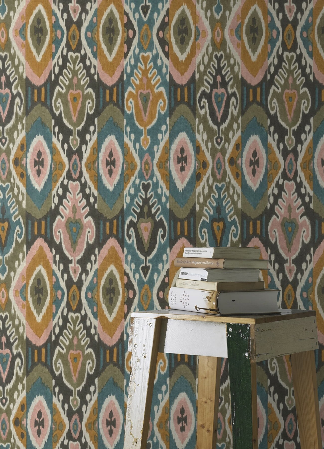Advantage Villon Mustard Ikat Wallpaper