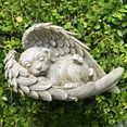 thumbnail image 5 of Travelwant Collections Dog Memorial Statue/Pet Memorial Statue/Sleeping Dog Grave Marker Stone with Feathered Angel Wings for Outdoor or Indoor (Natural Stone Color Finish), 5 of 7