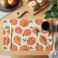 thumbnail image 2 of Fall Pumpkin Placemats Set of 1, Thanksgiving Farmhouse Black Buffalo Plaid Non-Slip Place Mats Washable Table Mats for Kitchen Dining Table Decorations Indoor/Outdoor, 2 of 9