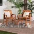 thumbnail image 4 of Outdoor Wood Patio Chairs - Set of 2 - Brown, 4 of 14