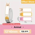 thumbnail image 1 of Thermal Printer Sticker 12mmx40mm Fruit Animal Sakura Pattern For P12 P15 M1 P50 D30 Q30 Printer Label Paper Waterproof 1240 Animal, 1 of 6