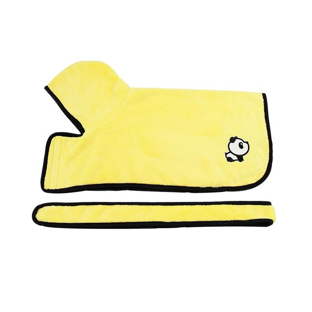 Toalla para perro, bata de secado para perro, bata de microfibra para mascotas, gato, amarillo xl Afortunado Sencillez