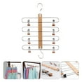 thumbnail image 2 of 2 pcs Multilayer Rack Pants Hangers Skirt Hanger with Clips Clothing Hanger Closet Rack, 2 of 8