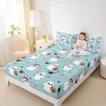 thumbnail image 3 of Manfei Cartoon Cute Ghost Halloween King Sheets,Pumpkin With Bat Spider Web Bedding,4-Piece,1 Flat Sheet,1 Fitted Sheet and 2 Pillowcases, 3 of 6