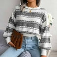 thumbnail image 6 of Fesfesfes Women Sweaters Casual Round Neck Long Sleeve Loose Sweater Fall Blouse Pullver Tops, 6 of 8