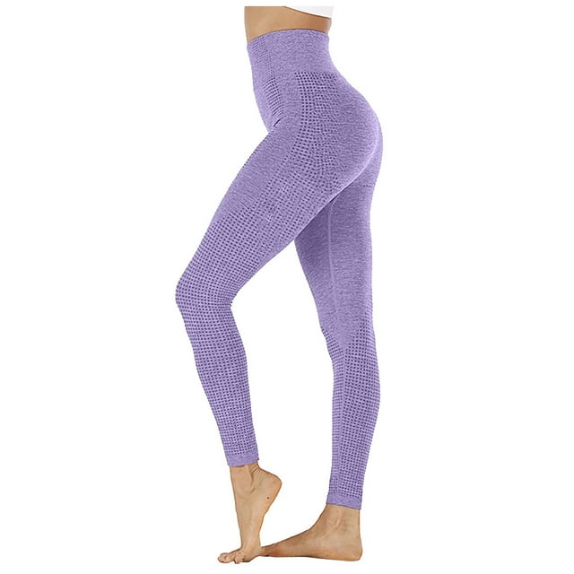 Aayomet Mode Femmes Pantalon de Yoga Taille Haute Sans Couture (Violet, m)
