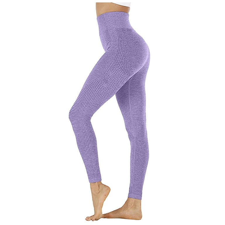 Pxiakgy yoga pants women Fashion Women Hip Seamless Point High Waist Speed  Dry Pants Fitness Yoga Pants crazy yoga leggings womens yoga pants Purple +