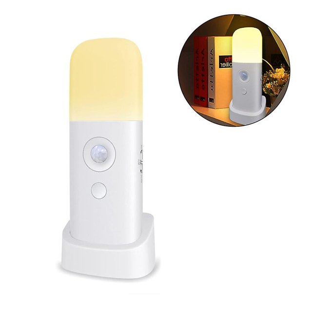 Luz nocturna con sensor de movimiento, luces nocturnas regulables con brillo