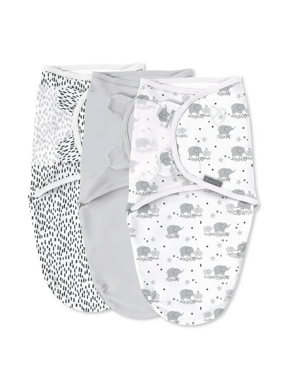 SwaddleMe by Ingenuity Original Swaddle, Size Small/Medium, 0-3 Months, 3-Pack - Mama & Me