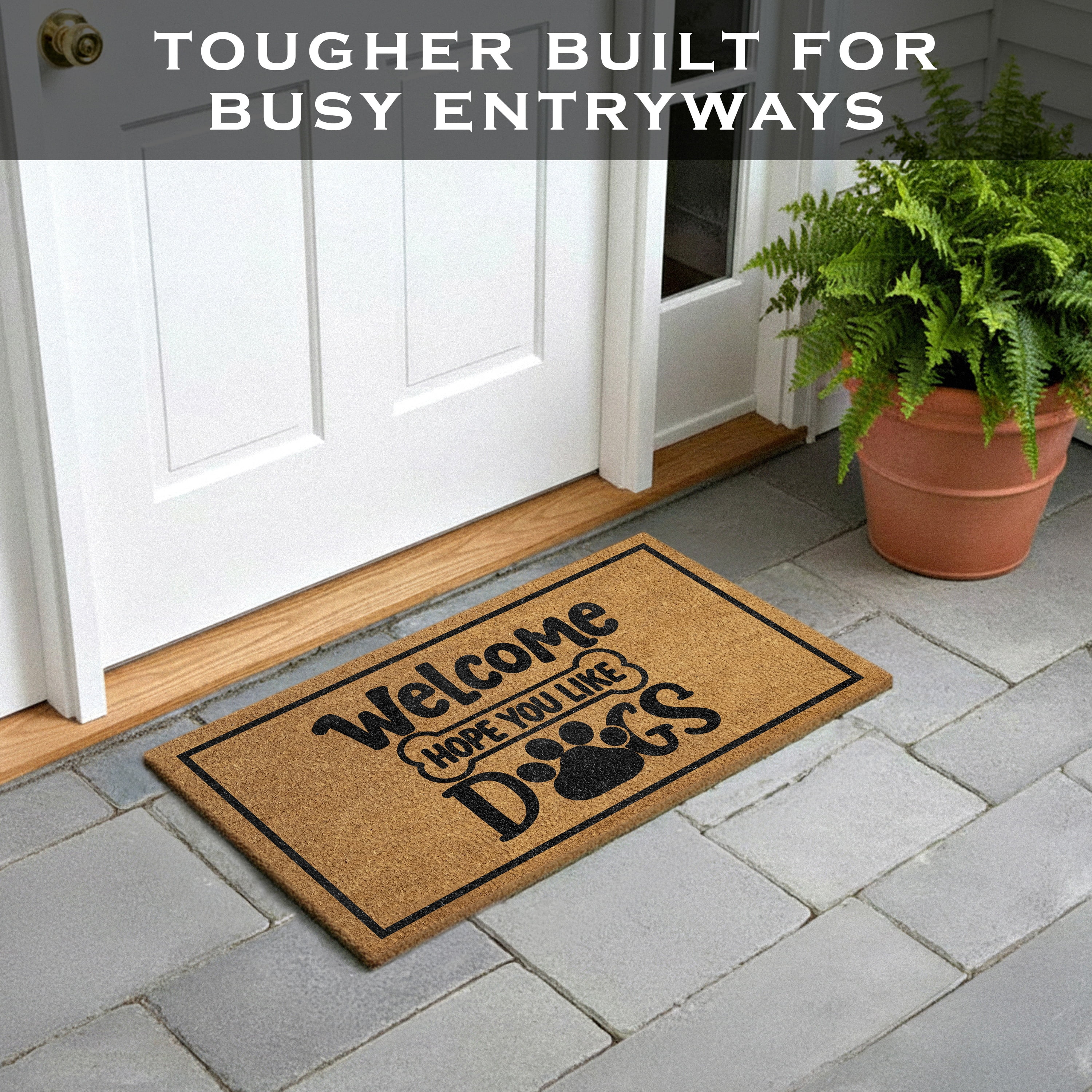 MAINEVENT Hope You Like Dogs Doormat 30x17 Inch, Funny Outdoor Welcome Mat for Outside
