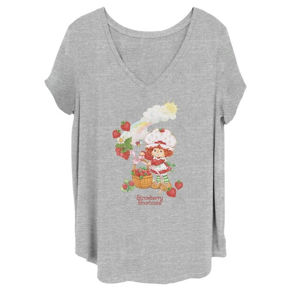 Women's Strawberry Shortcake Rainbow Basket  Graphic T-Shirt