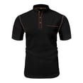 thumbnail image 2 of Antinious Mens Summer Beach Shirt,Workout Tops Men,Mens Short Sleeve Shirts Button up Casual Fashion Solid Pocket Stand Up CollarTop/Shirt,Black,L, 2 of 5