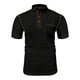 thumbnail image 2 of Blusa y camisa de cuello alto de manga corta para hombre, informal, de verano, a la moda, de color liso, con bolsillos y botones, blusa de cuello alto para hombre., 2 of 5
