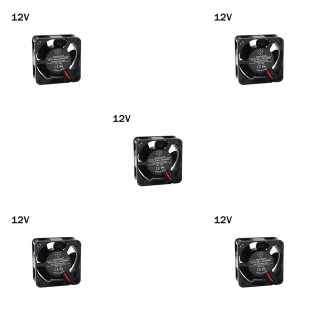 Seitruly Ventilador de refrigeración de CC Extrusora de impresora 3D Ventilador de disipación de calor de viento fuerte de 5 paletas de bajo ruido, 12V Type2 NO2